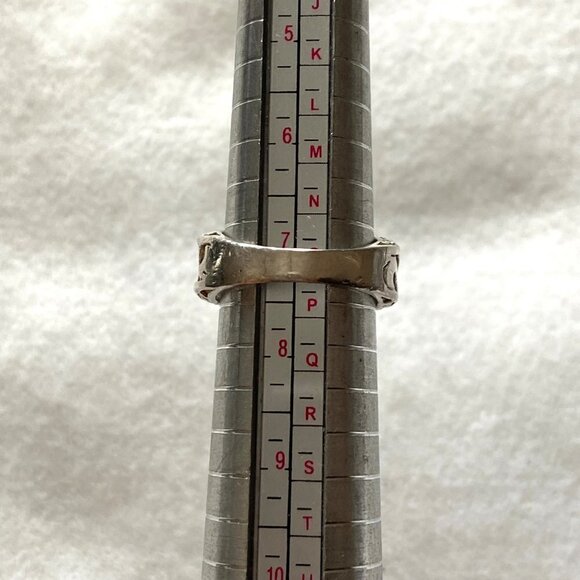 Sterling Silver 925 Filigree Openwork Scrollwork 10MM Wide Band Ring Sz 7.25 - Picture 8 of 16